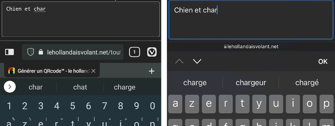Prédiction pour chien et char.