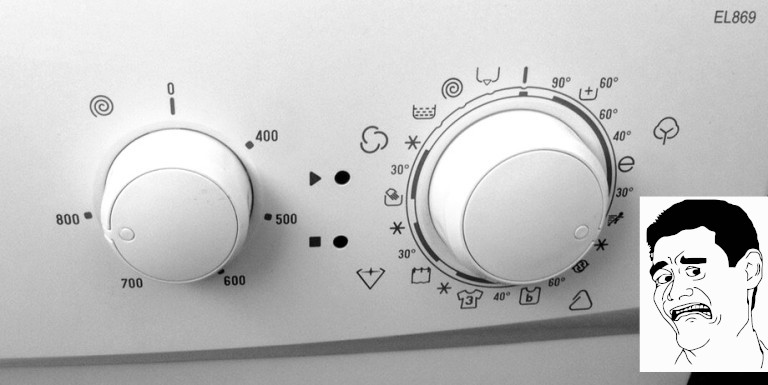 Interface machine à laver.