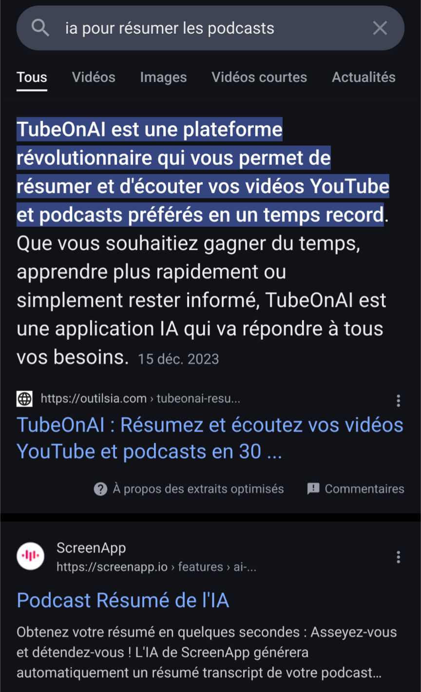 recherche google