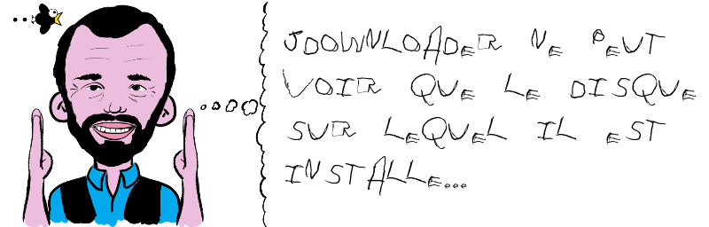 Jdownloader ne peut   voir QUE le disque  sur lequel il est  installe...