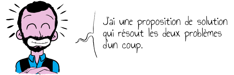 J'ai une proposition de solution  qui résout les deux problèmes  d'un coup.
