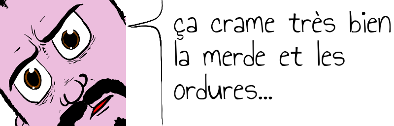 ça crame très bien  la merde et les  ordures...