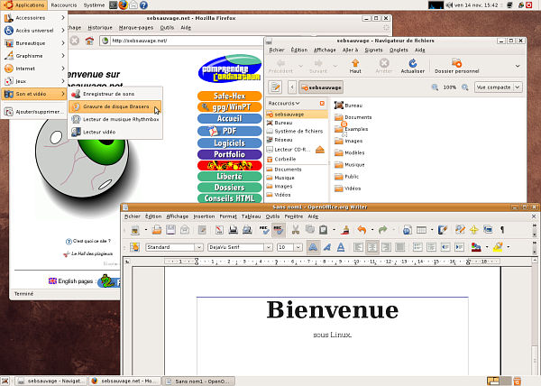 Capture d'écran de Linux (Ubuntu)