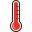 Thermomètre rouge au maximum